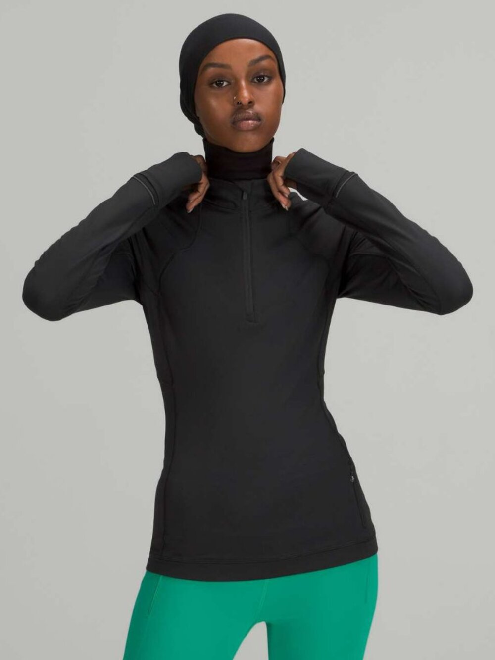 Lululemon Its Rulu Run Half-Zip Althletic Jacket Black Size 4 Nylon